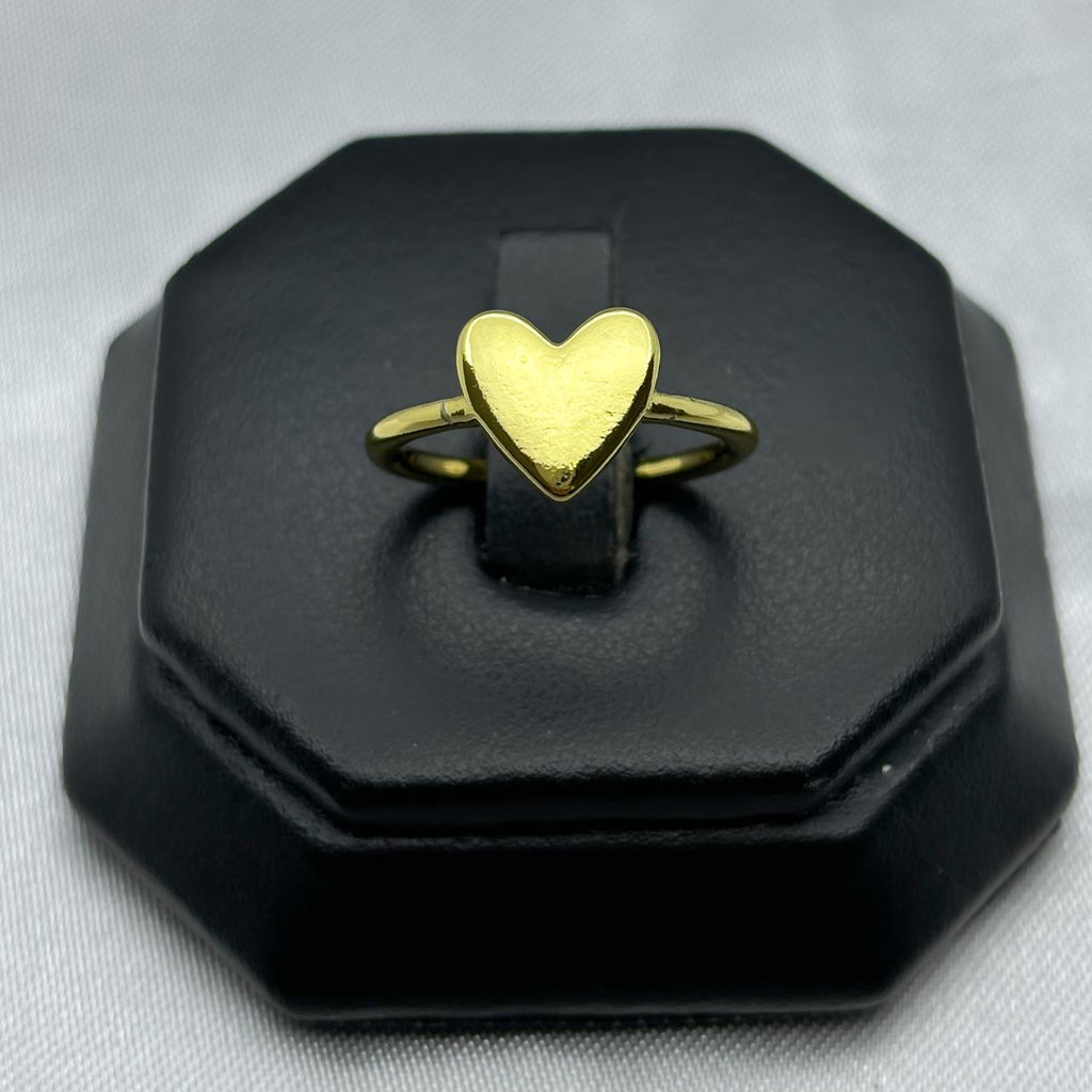 #AOL110 - Anillo Con Corazón Inflado De Oro Laminado 18K