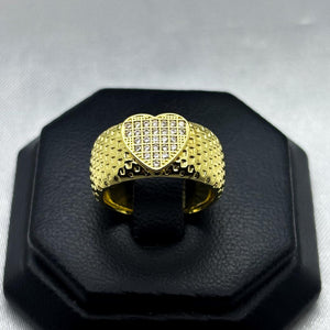 #AOL133 - Anillo Dama Diamantado Corazón Oro Laminado 18K