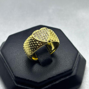 #AOL133 - Anillo Dama Diamantado Corazón Oro Laminado 18K