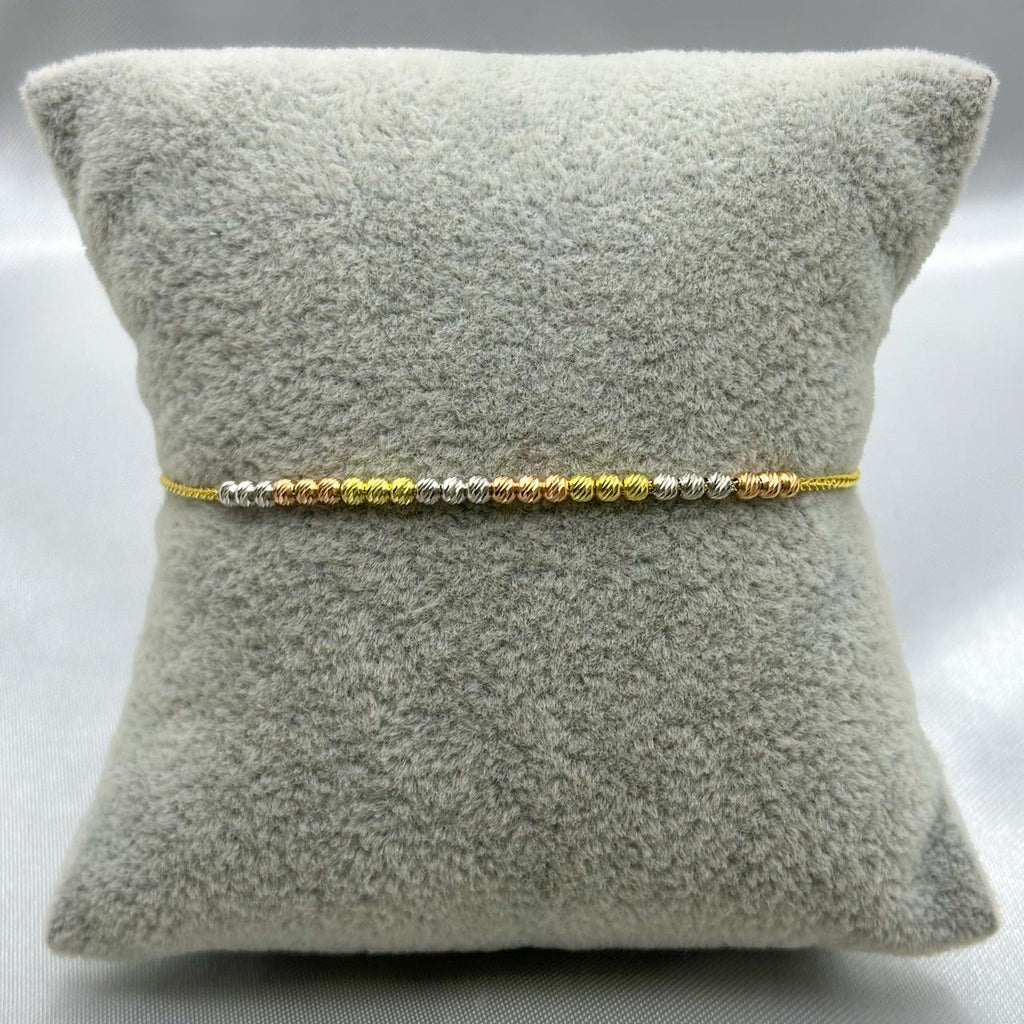 #PA10104 - Pulsera Ajustable Bolitas De Oro 10k - J15/2.1