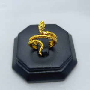 #AOL116 - Anillo De Serpiente Ajustable De Oro Laminado De 18k