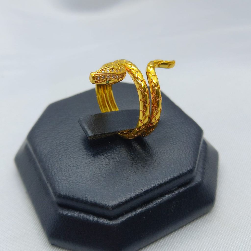 #AOL116 - Anillo De Serpiente Ajustable De Oro Laminado De 18k