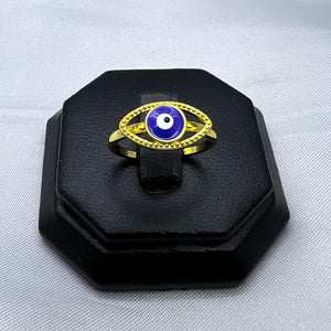 #AOL117 - Anillo De Ojo Turco De Oro Laminado De 18k