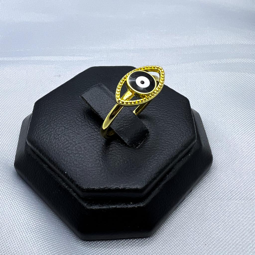 #AOL117 - Anillo De Ojo Turco De Oro Laminado De 18k