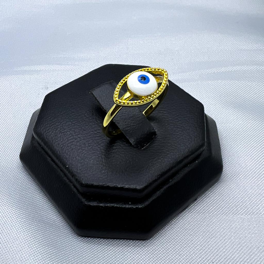 #AOL117 - Anillo De Ojo Turco De Oro Laminado De 18k