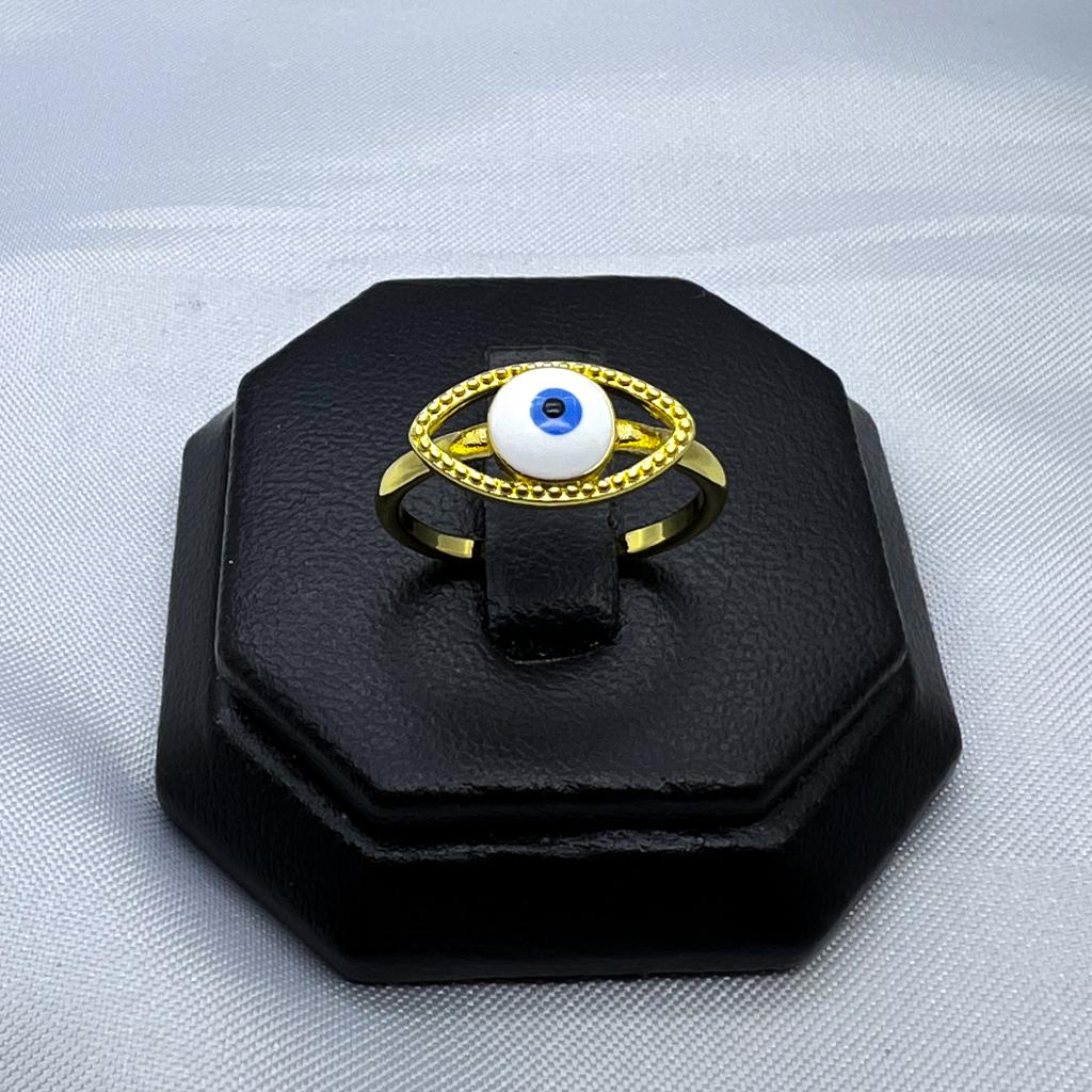 #AOL117 - Anillo De Ojo Turco De Oro Laminado De 18k