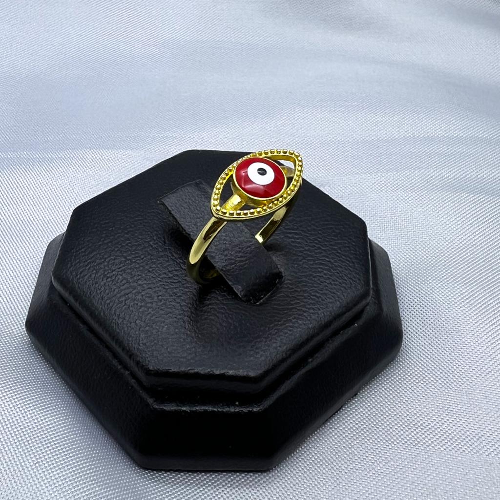 #AOL117 - Anillo De Ojo Turco De Oro Laminado De 18k