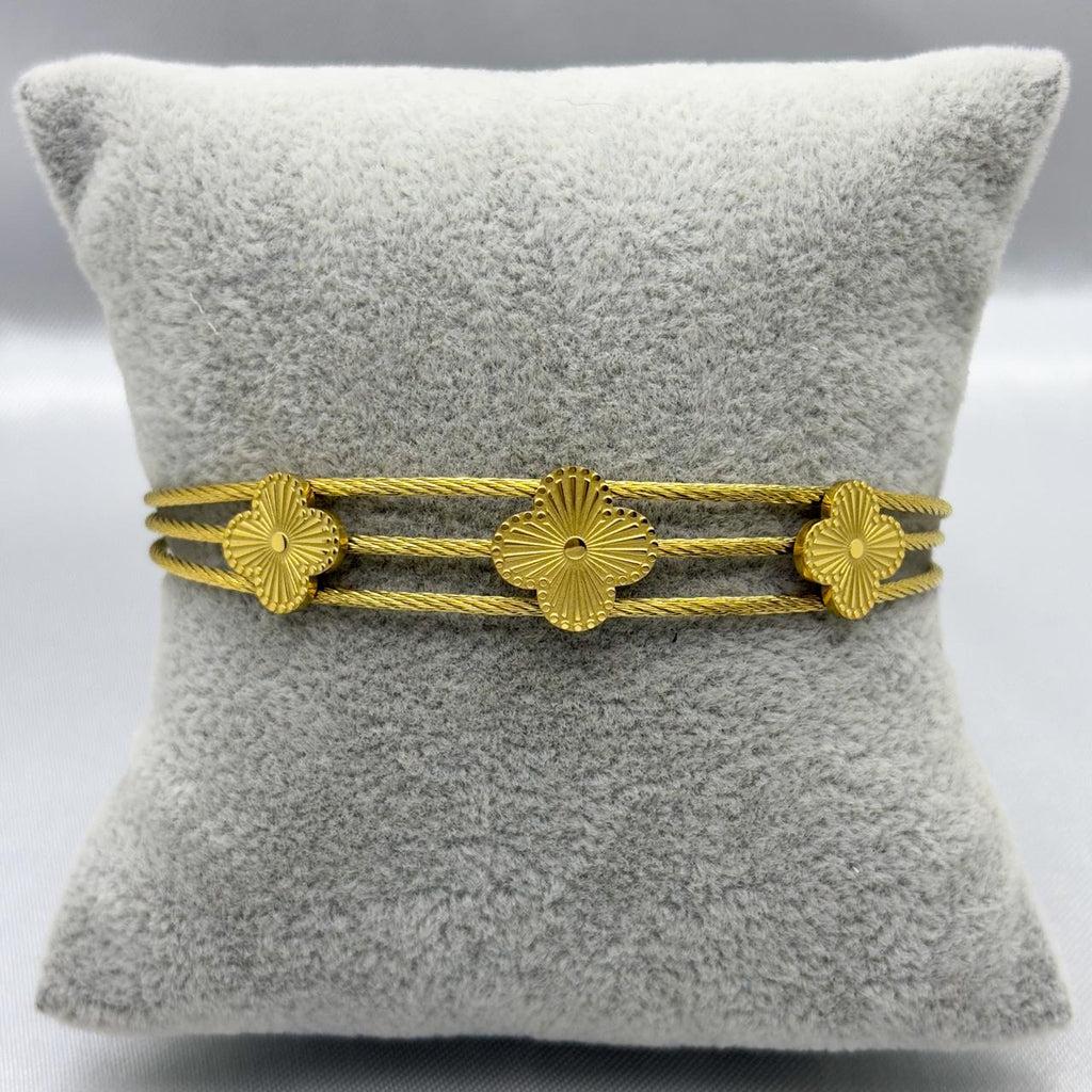 #PAL126 - Pulsera De Trébol Tipo Van Cleef De Oro Laminado 18k