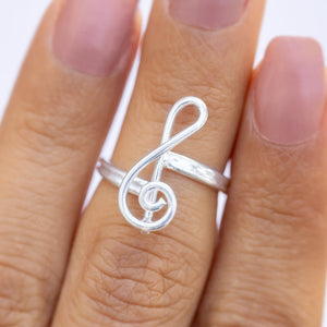 #AD211 - Anillo De Nota Musical De Medio Dedo - ZC1.9